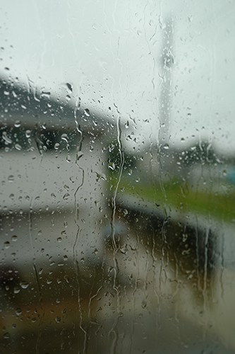 台風の窓