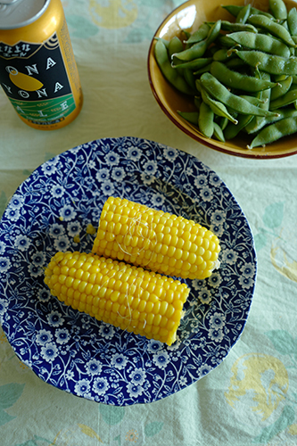 とうもろこしと枝豆とビールと