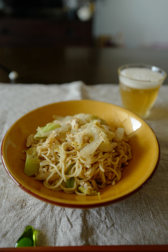 焼きそばとビール